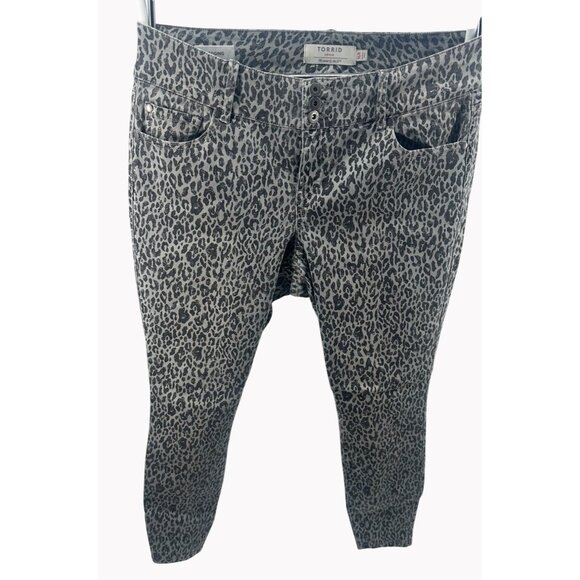 Torrid Leopard Print Jeggings Women’s 16R Skinny Stretch Denim Pants - Picture 1 of 11
